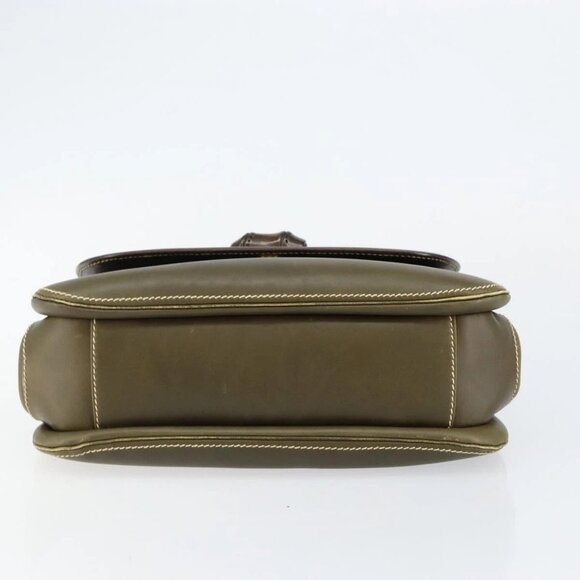 GUCCI Bamboo Hand Bag Leather Khaki Gold Auth ep11339 - Picture 7 of 16